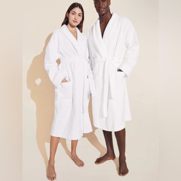 New With Tags: Eberjey Unisex Terry Robe In Size S/M - Picture 3 of 12